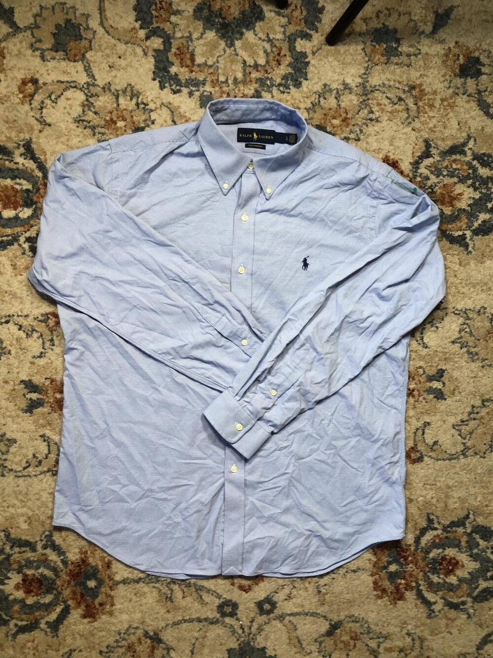 Ralph Lauren Shirt Mens Large Performance Button Down Plaid Long Sleeve Classic